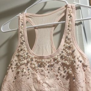 Peach Bedazzled Tank Top